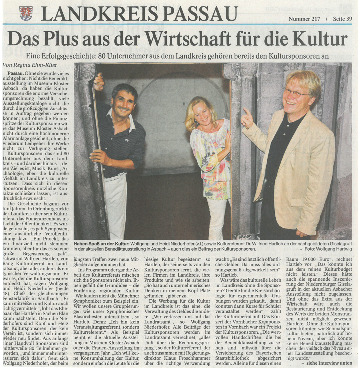 Das Plus aus der Wirtschaft für die Kultur