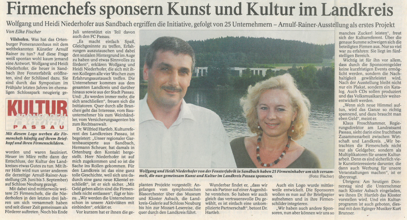 Firmenchefs sponsern Kunst und Kultur im Landkreis